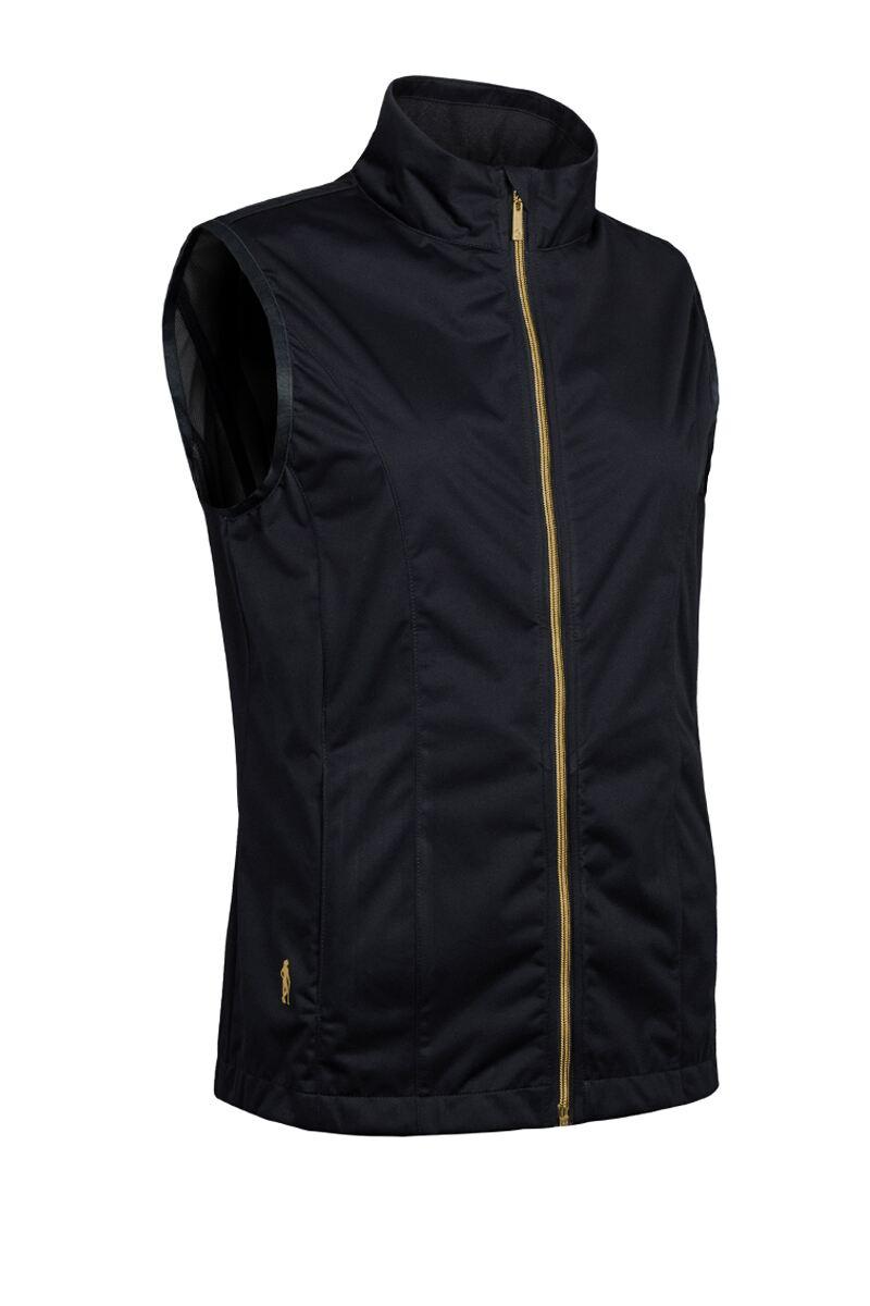 Ladies Full Zip Lightweight Stretch Water Repellent Golf Gilet Black S