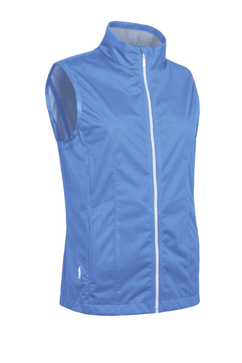 Ladies Full Zip Lightweight Stretch Water Repellent Golf Gilet Light Blue S