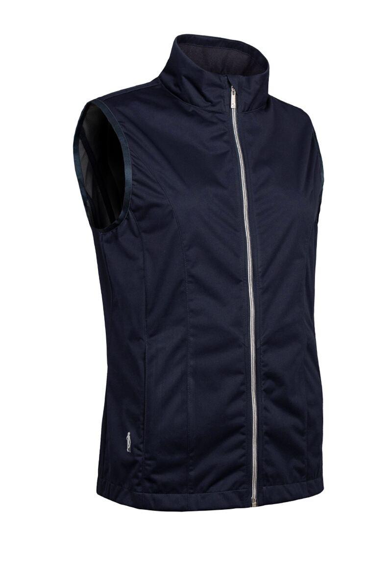 Ladies Full Zip Lightweight Stretch Water Repellent Golf Gilet Navy S