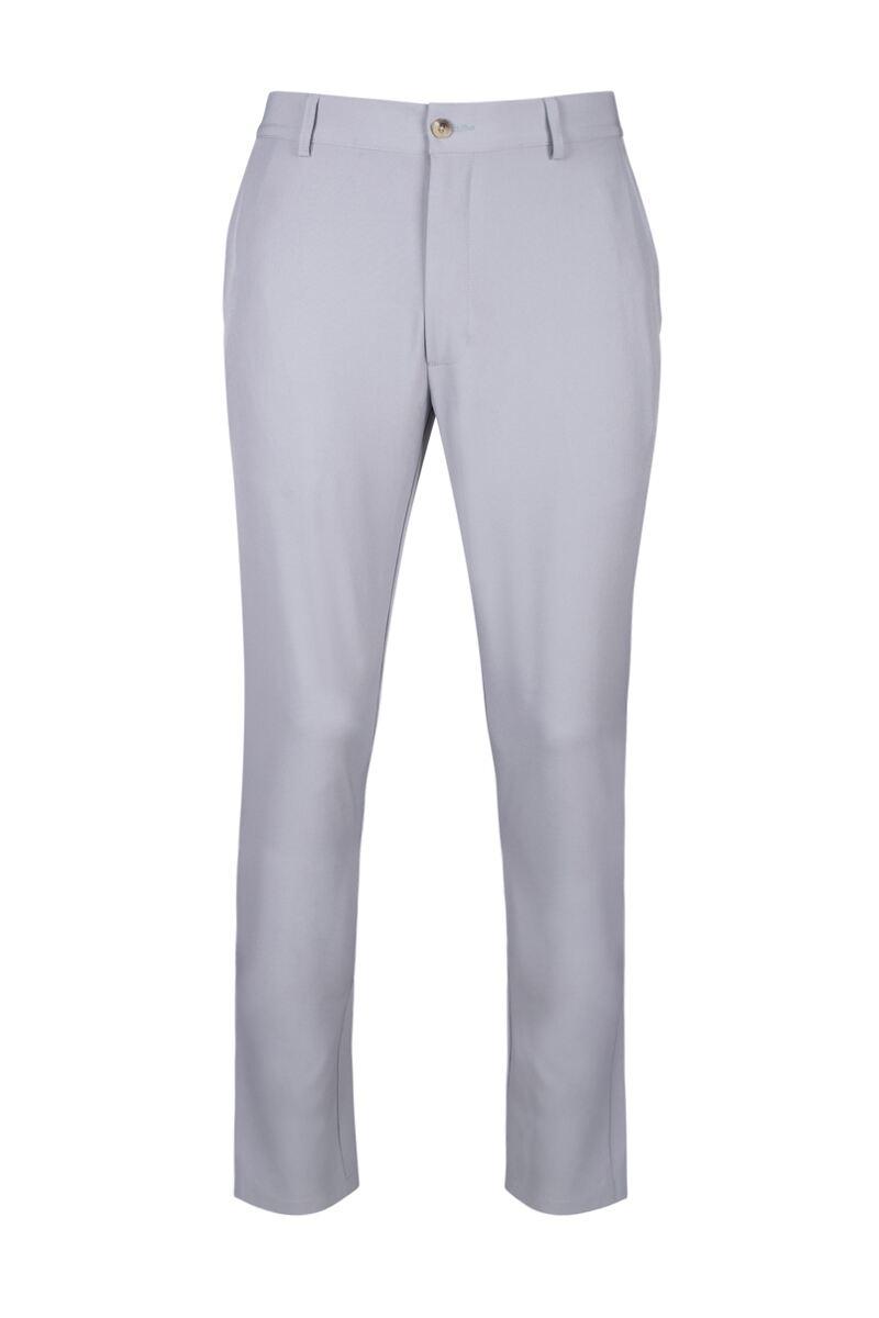 Mens Lightweight Stretch Performance Golf Trousers Light Grey Long 34