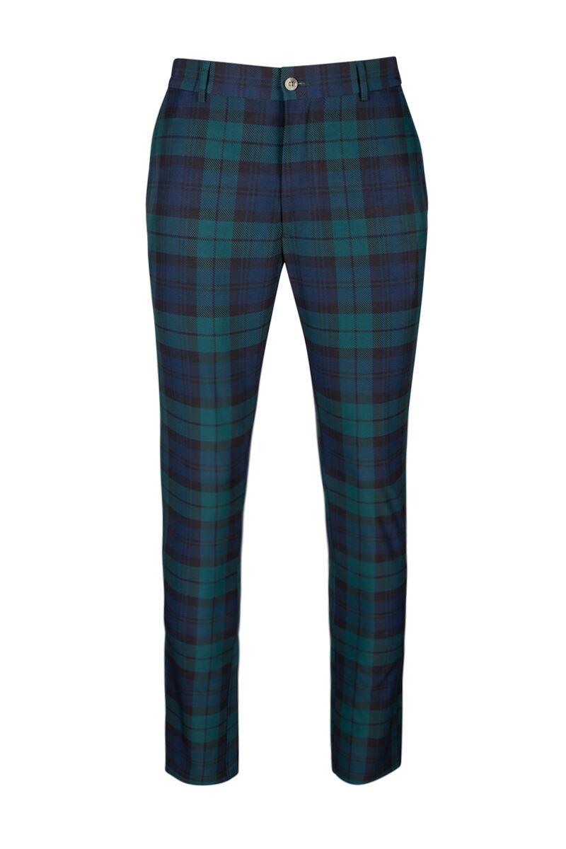 Mens Lightweight Stretch Performance Golf Trousers Tartan Long 32