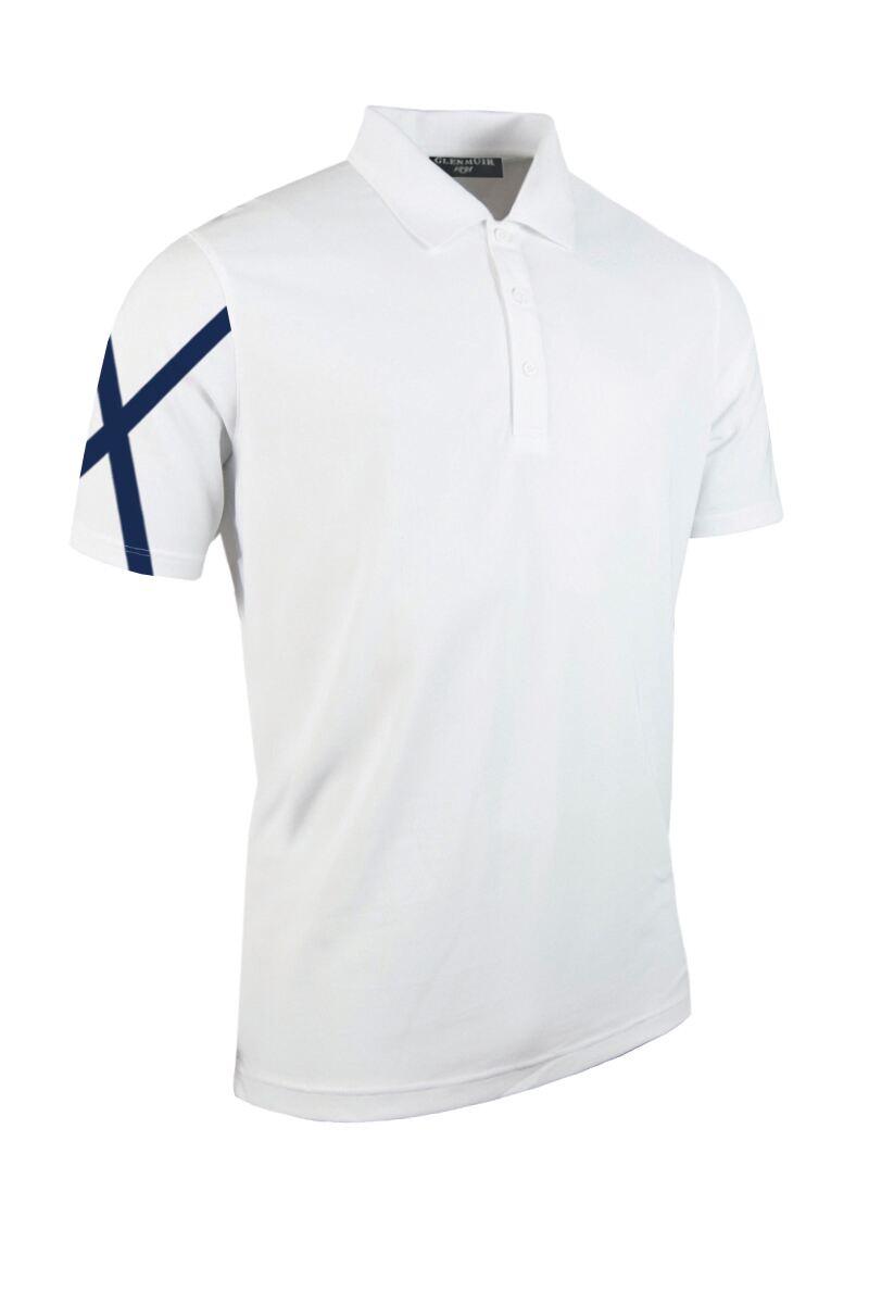 Mens Saltire Performance Pique Golf Polo Shirt White XL