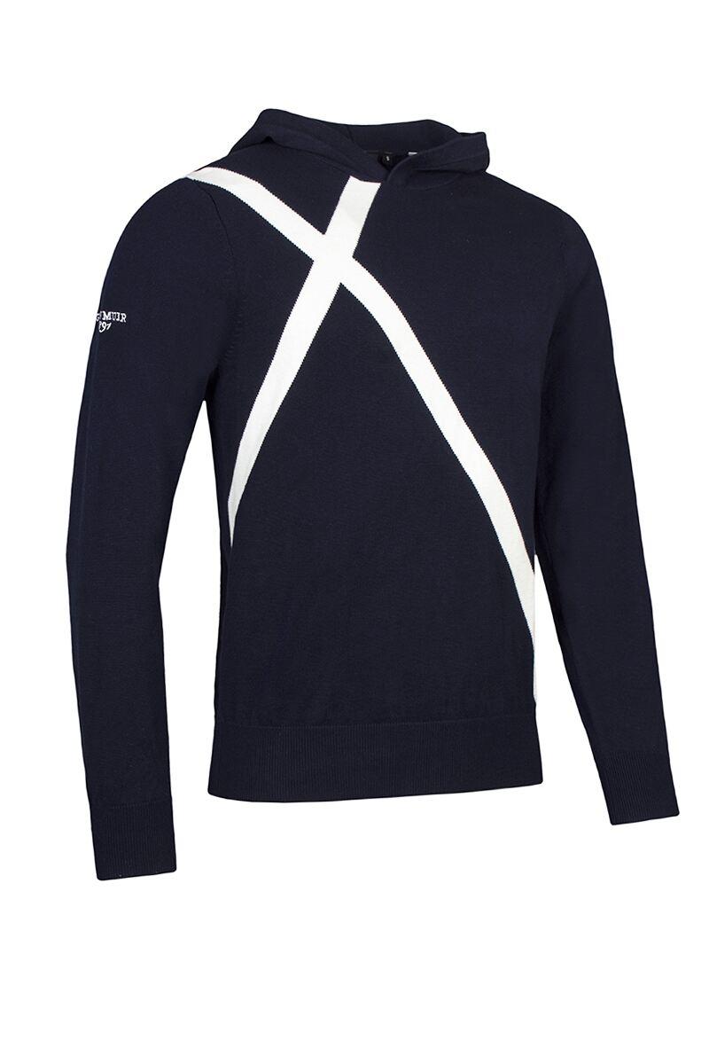 Mens Saltire Cross Cotton Golf Hoodie Navy S