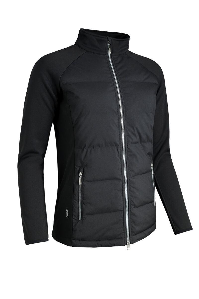 Ladies Zip Front Bonded Padded Hybrid Down Golf Jacket Black M