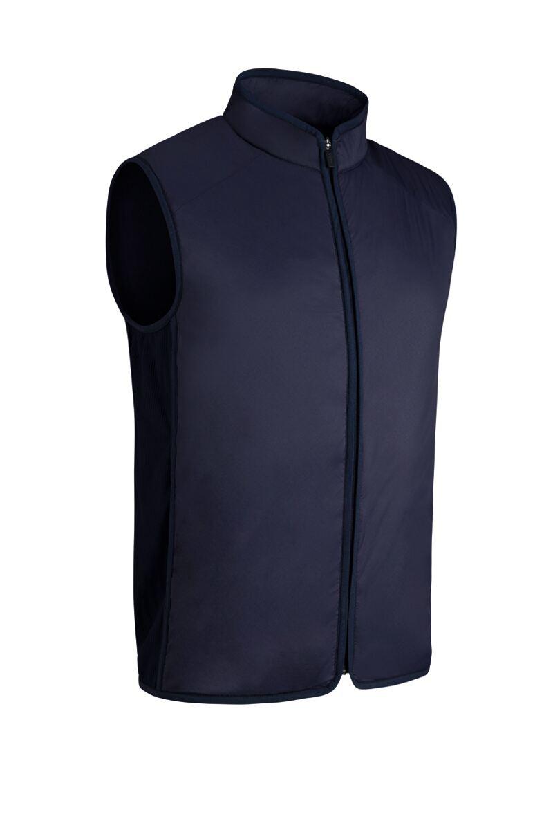 Mens Zip Front Rib Padded Golf Gilet Navy S