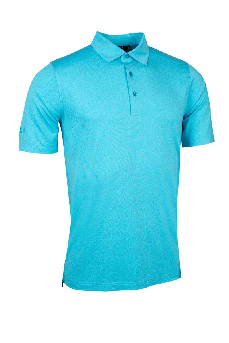 Mens Tailored Collar Performance Golf Shirt Aqua Marl L