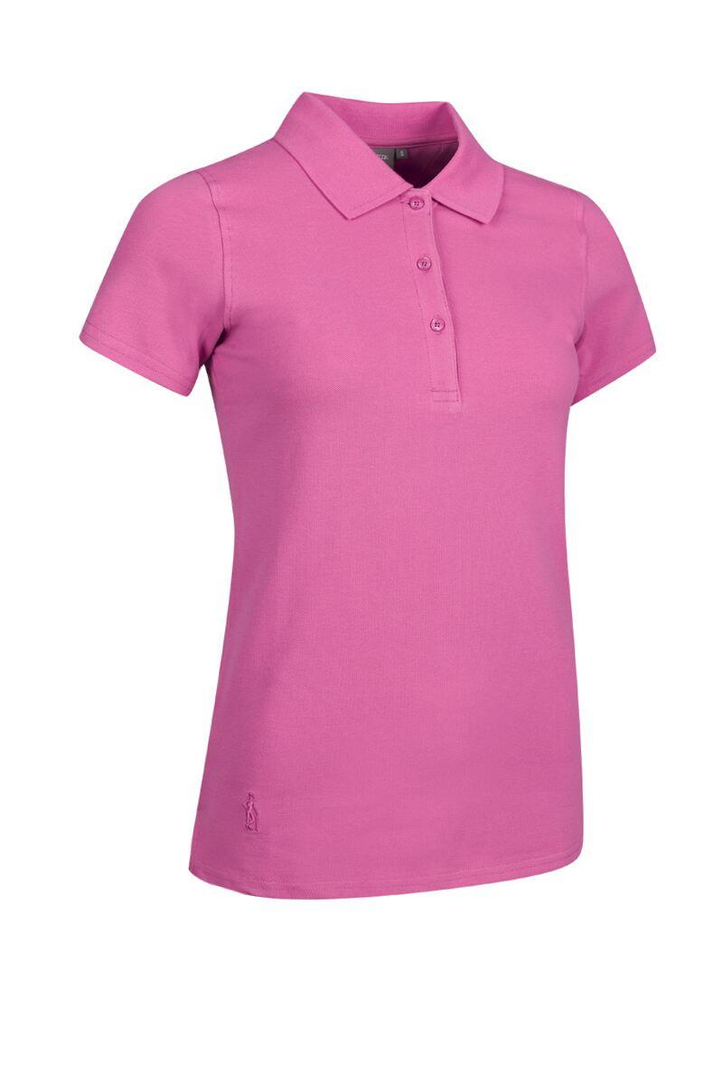 Ladies Cotton Pique Golf Polo Shirt Hot Pink XL