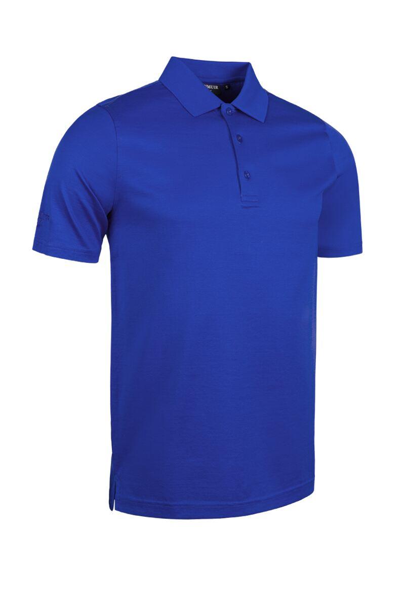 Mens Mercerised Cotton Golf Polo Shirt Ascot Blue XXL