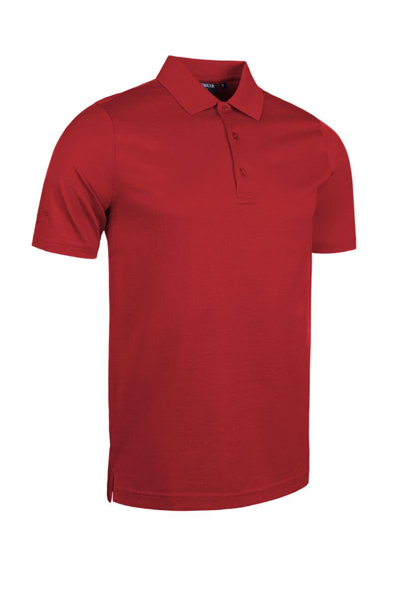 Mens Mercerised Cotton Golf Polo Shirt Garnet M