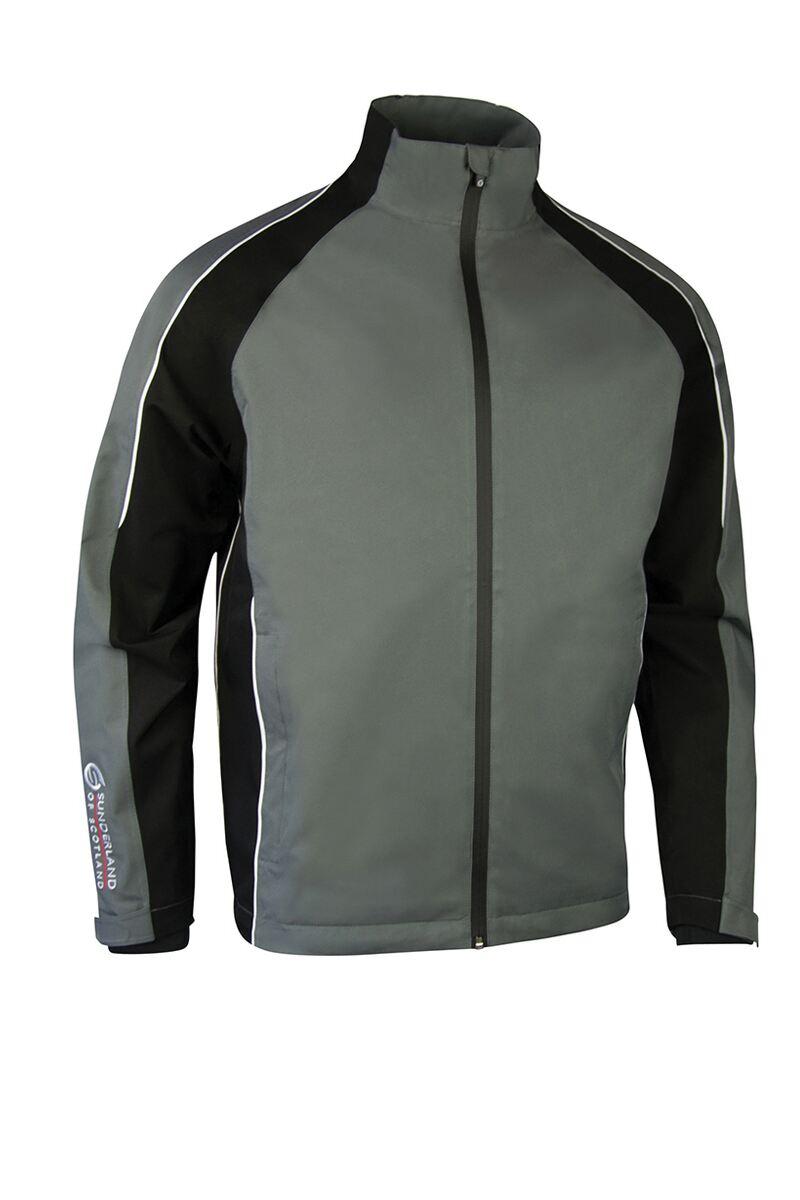 Mens Raglan Panelled Waterproof Golf Jacket Sale Gunmetal/Black/White S