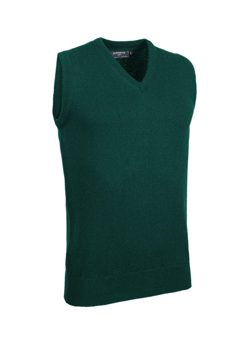 Mens V Neck Lambswool Golf Slipover Bottle M