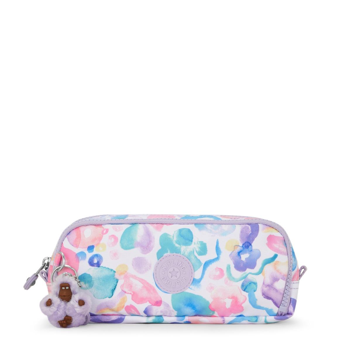 Kipling Pouch Gitroy Aqua Flowers Print Large Woman 100% Recycled Polyester