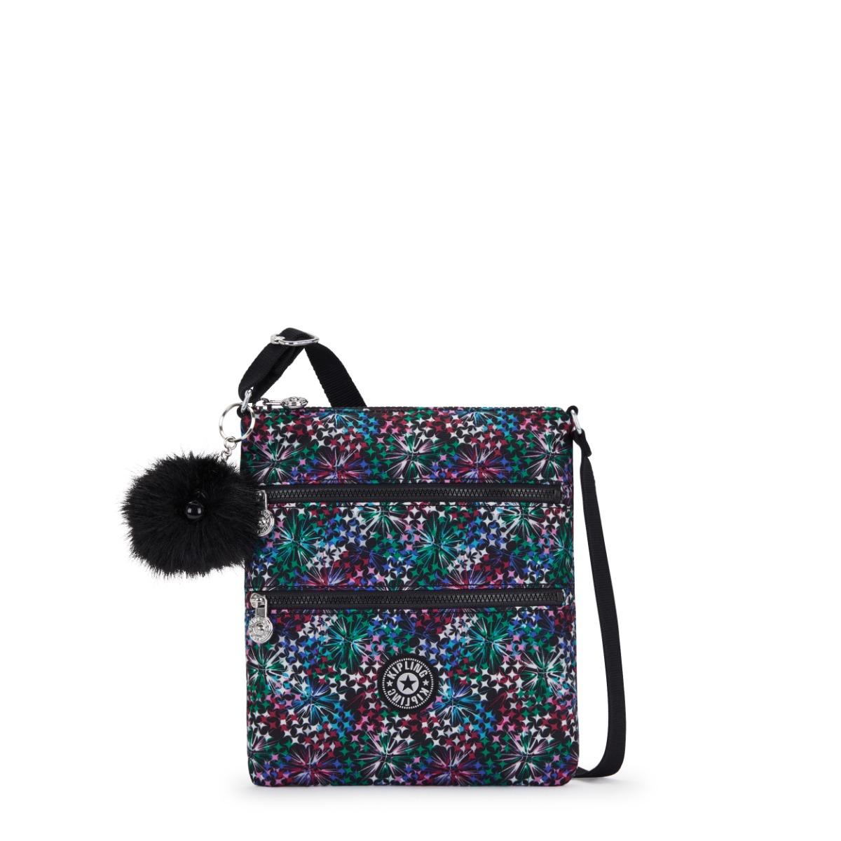 Kipling Crossbody Bag Keiko Star Flower Gg Black Small Woman 100% Recycled Polyester