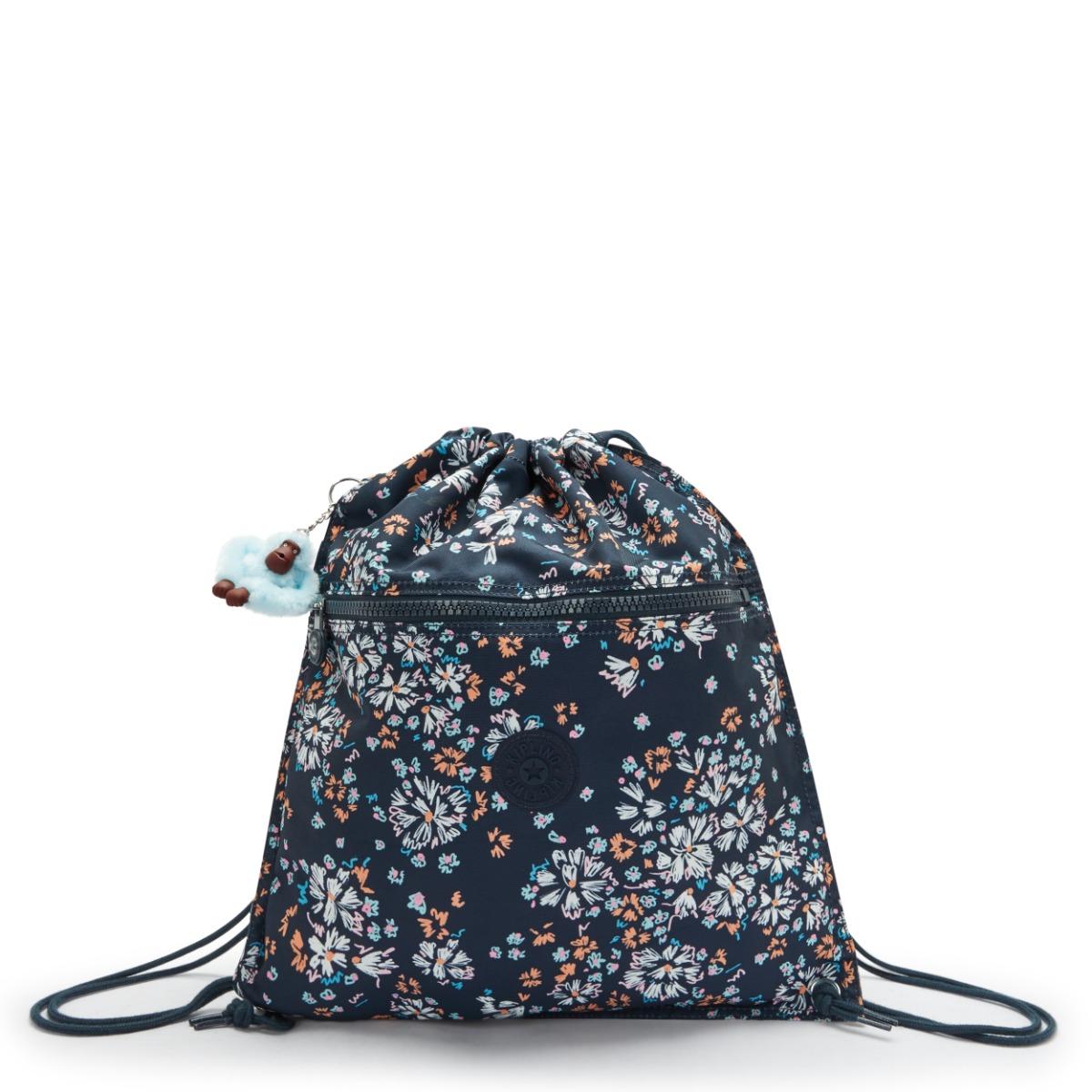 Kipling Backpack Supertaboo Flower Field Print Medium Woman 100% Recycled Polyester