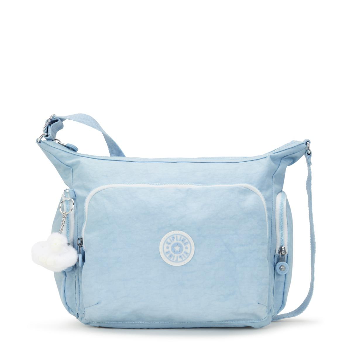 Kipling Crossbody Bag Gabb Frost Blue Bl Large Woman 56% Recycled Polyamide, 44% Polyamide