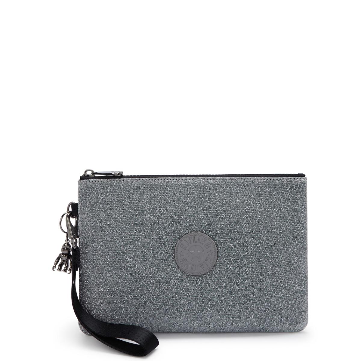 Kipling Pouch Fancy Going Out Silver Large Woman 100% Polyester