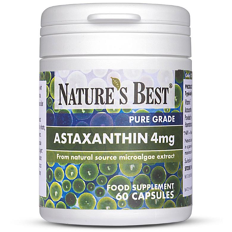 Astaxanthin 4Mg, Natural Source Microalgae 60 Capsules