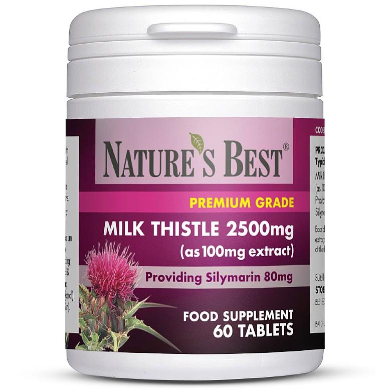 Milk Thistle 2500Mg, Premium Grade Extract 60 Tablets