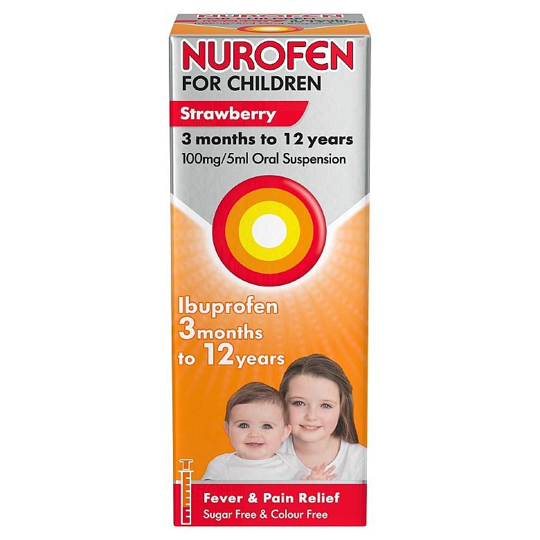 Nurofen For Children 3 Months To 12 Years Strawberry 100Mg/5Ml Oral Suspension 200Ml