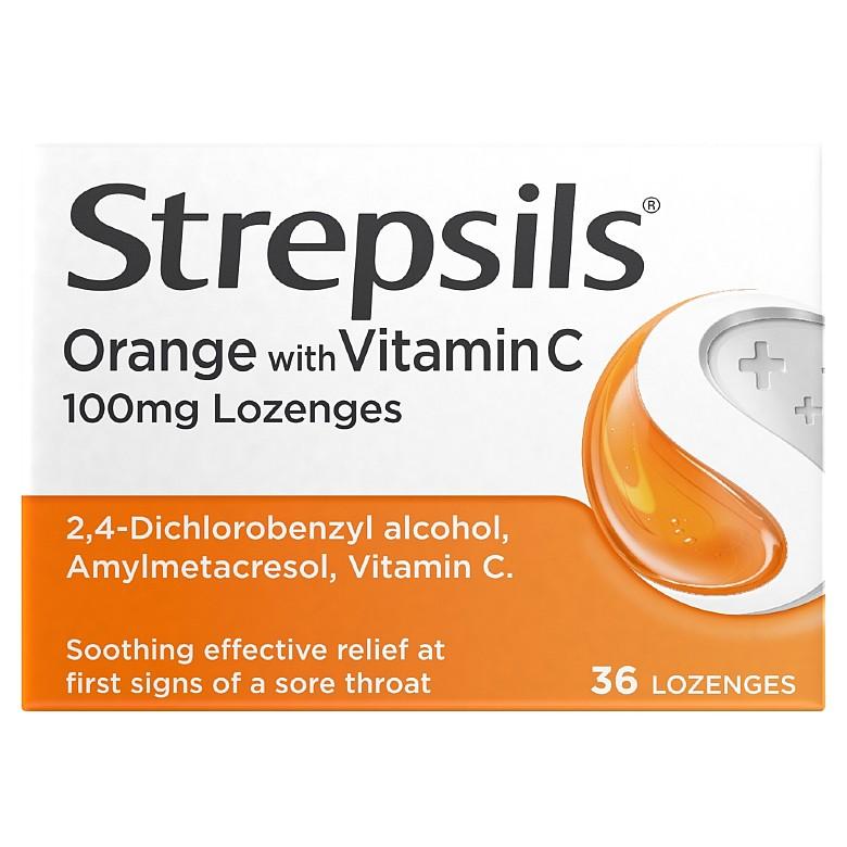 Strepsils Orange With Vitamin C Lozenges 36