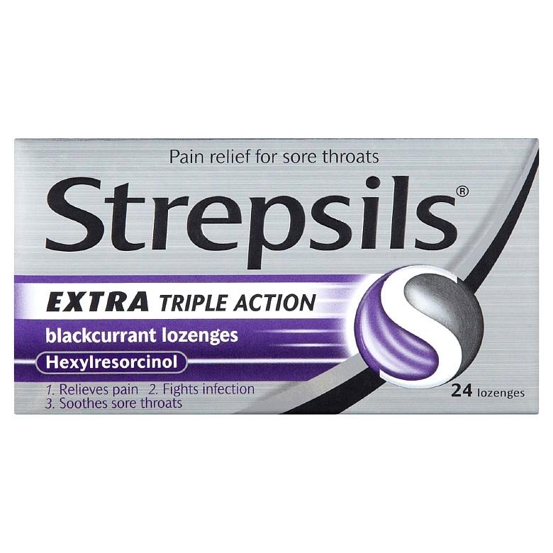 Strepsils Extra Strength Blackcurrant Lozenges 24