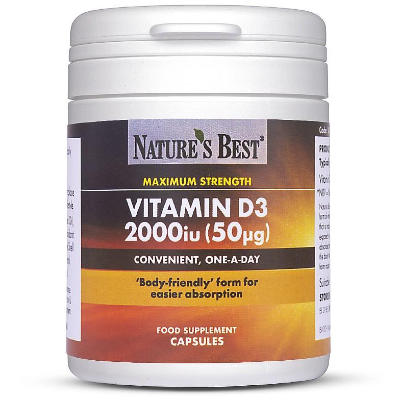 Vitamin D3 2000Iu, Maximum Strength 360 Capsules In 2 Pots