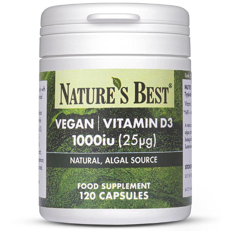 Vegan Vitamin D3 1000Iu 240 Capsules In 2 Pots