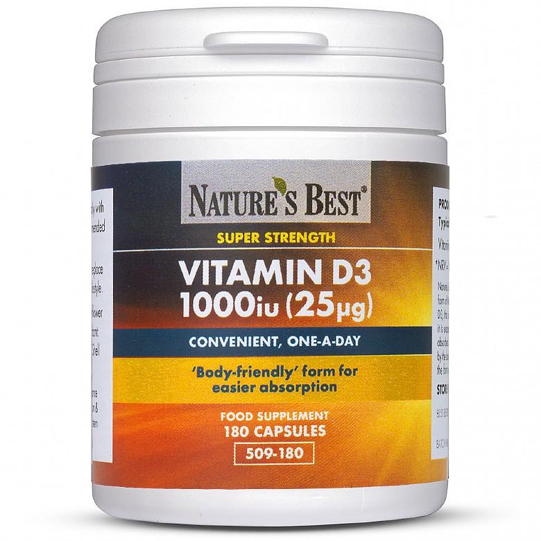 Vitamin D3 1000Iu, Super Strength 180 Capsules