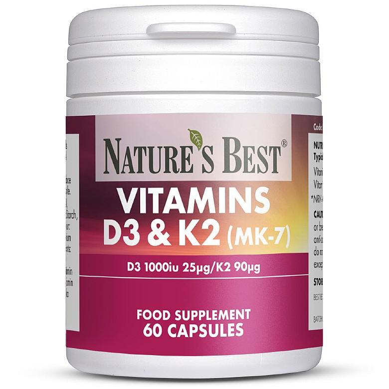 Vitamins D3 1000Iu & K2 90µG, High Strength Formula 120 Capsules In 2 Pots