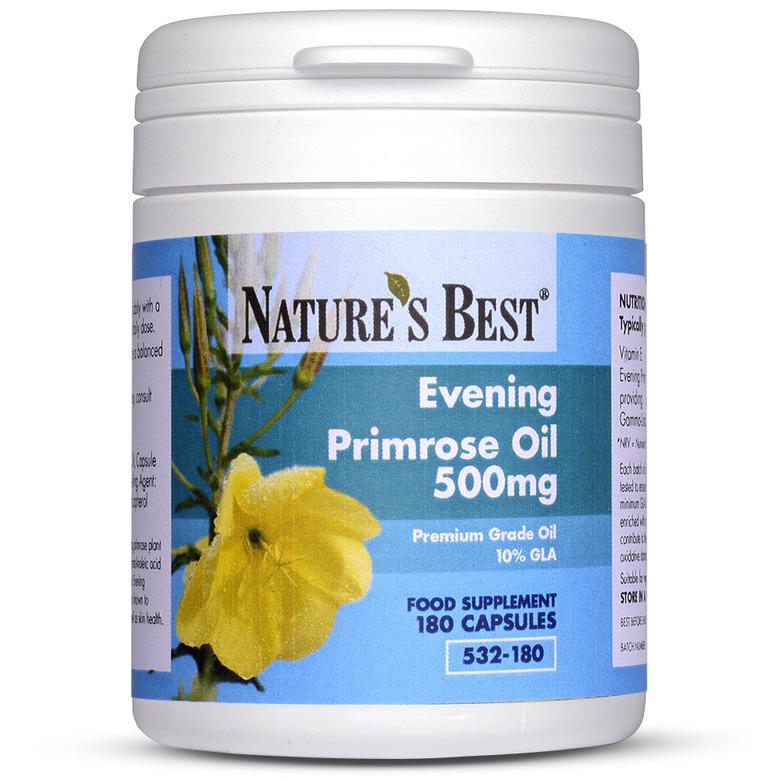 Evening Primrose Oil 500Mg, Pure Grade Oil 180 Capsules