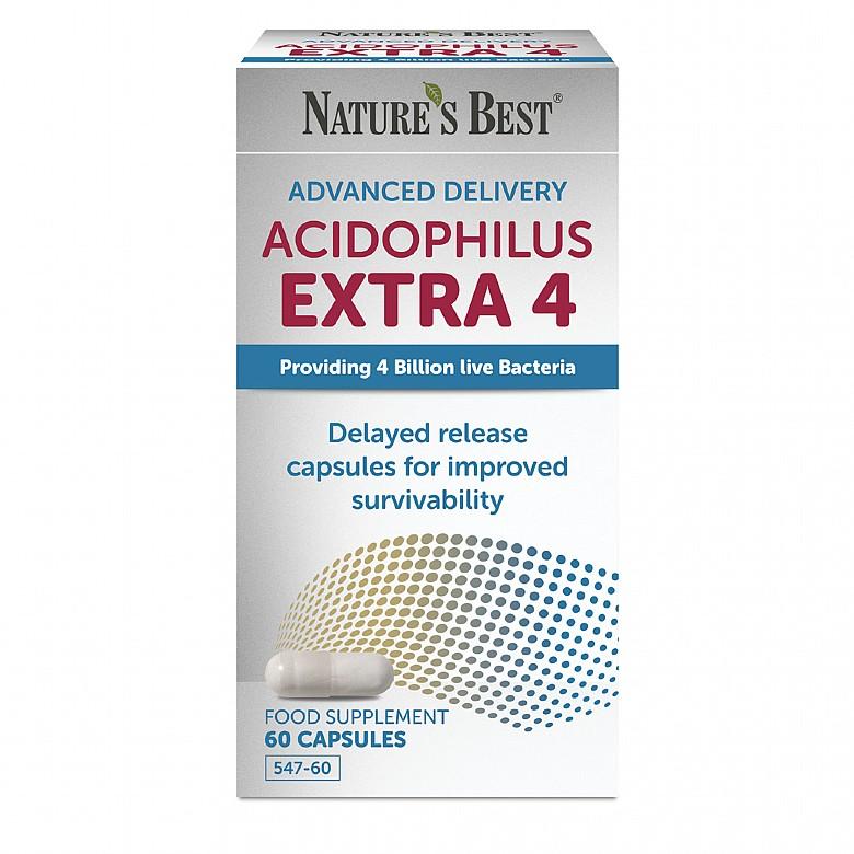 Acidophilus Extra 4 Billion, Live Bacteria Supplement 120 Capsules In 2 Pots