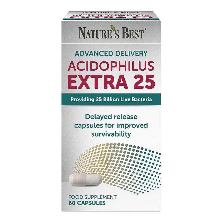 Acidophilus Extra 25 Billion, Live Bacteria Supplement 60 Capsules