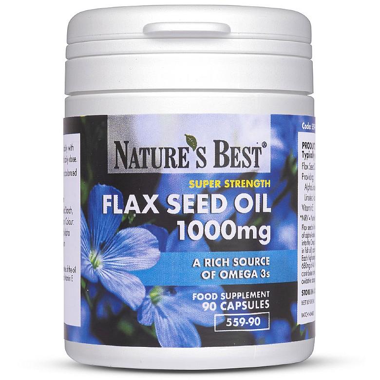 Flax Seed Oil 1000Mg, Vegan Omega 3S 90 Capsules