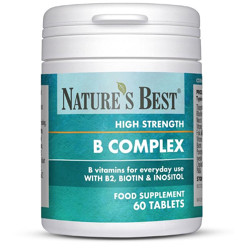 High Strength B Complex, (Formerly Vitamin B50 Complex), B Vitamins For Everyday Use, With Inositol 60 Tablets