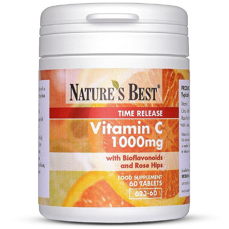 Vitamin C 1000Mg, Time Release Formula With Bioflavonoids And Rosehips 60 Tablets