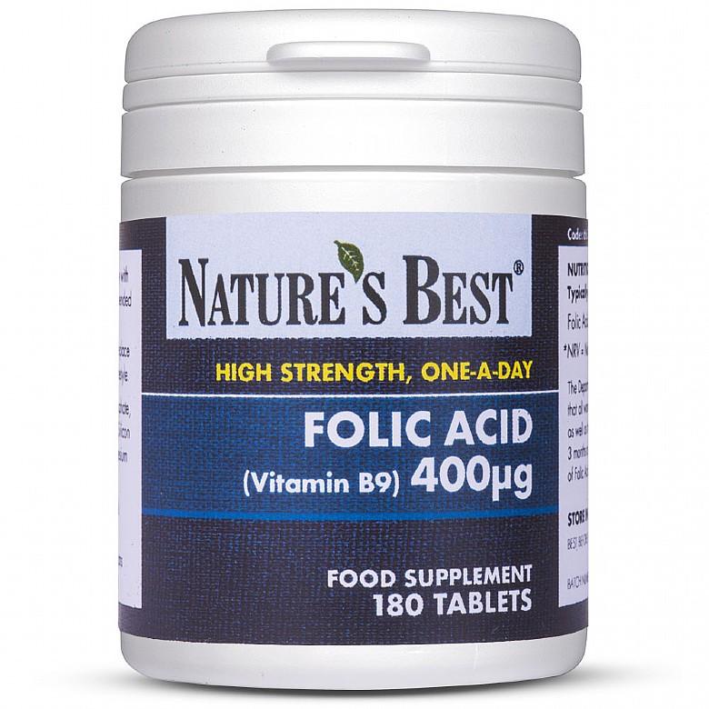 Folic Acid 400µG (Vitamin B9), High Strength Formula 180 Tablets