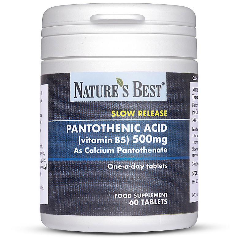 Vitamin B5 500Mg (Pantothenic Acid), Contributes To Normal Mental Performance 60 Tablets