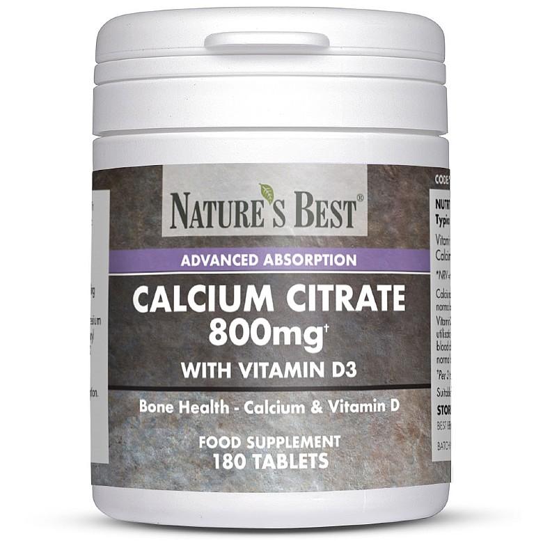 Calcium Citrate 800Mg, For The Maintenance Of Normal Bones & Teeth 180 Tablets