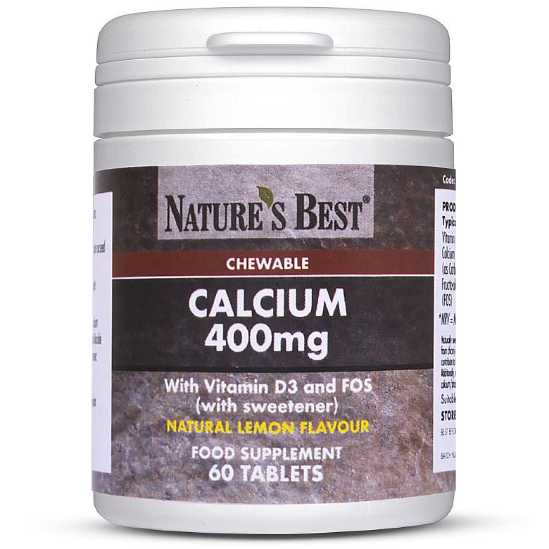 Chewable Calcium 400Mg, Great For Children/Elderly Who Need Extra Calcium 60 Tablets