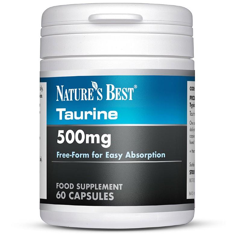 Taurine 500Mg, High Strength Amino Acid 60 Capsules