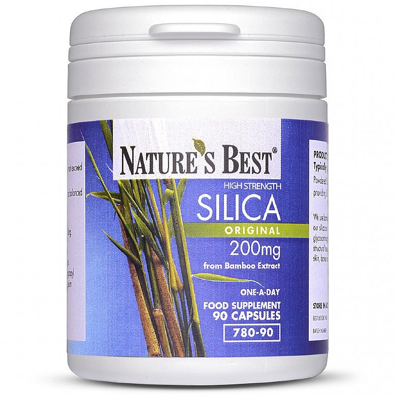 Silica 200Mg, Natural Source Extract From Bamboo 180 Capsules In 2 Pots