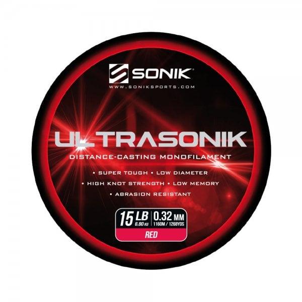 Sonik Ultrasonik Saltwater Mono Red 15LB 1160m 0.32mm Size: Red 15LB 1