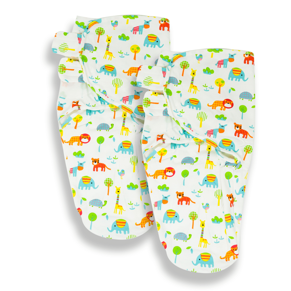 Callowesse Newborn Baby Swaddle - Pack of 2 - Exotic Kingdom