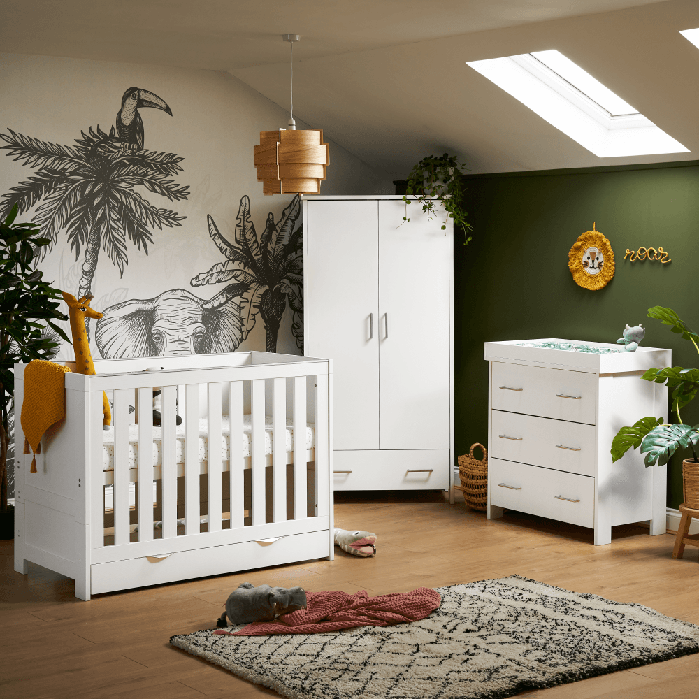 Obaby Nika Mini 3 Piece Room Set & Underdrawer - White