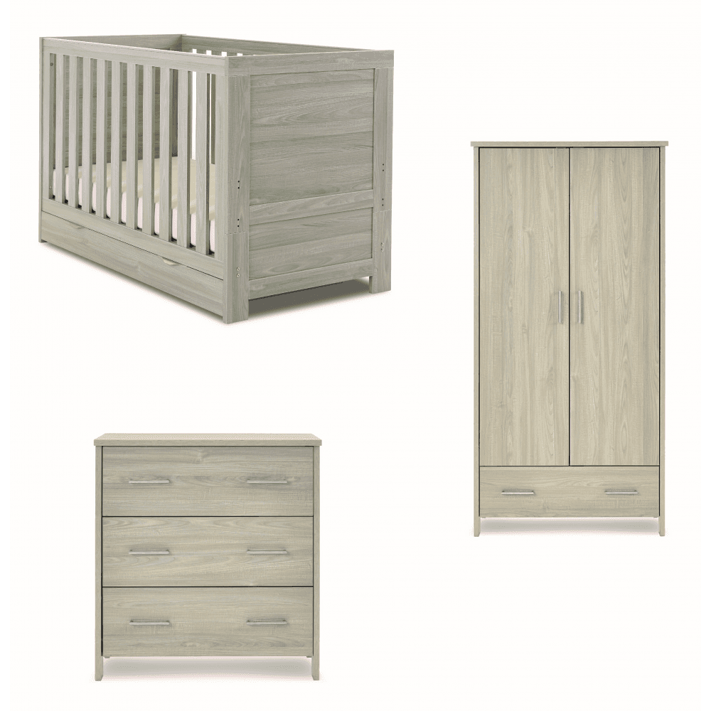 Obaby Nika Mini 3 Piece Room Set & Underdrawer - Grey Wash