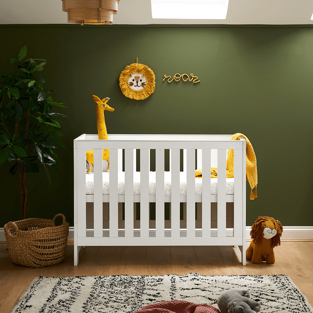 Obaby Nika Mini Cot Bed- White Wash