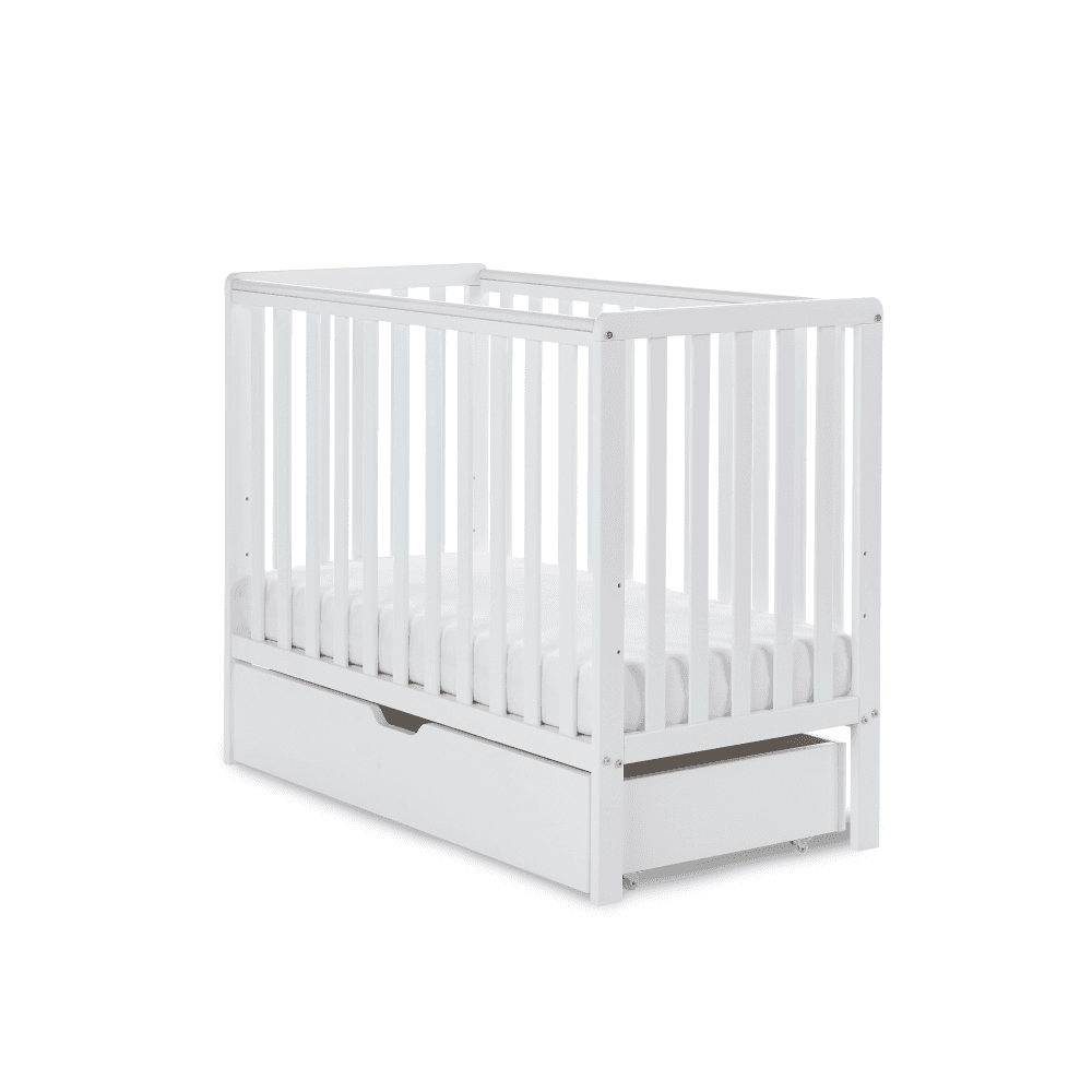 Obaby Bantam Space Saver Cot & Under Drawer - White