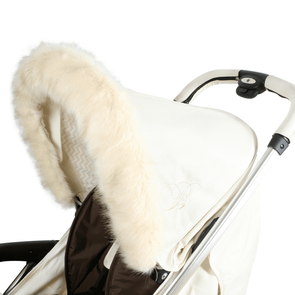 My Babiie- Luxurious Cream Faux Fur Pram Hood Trim