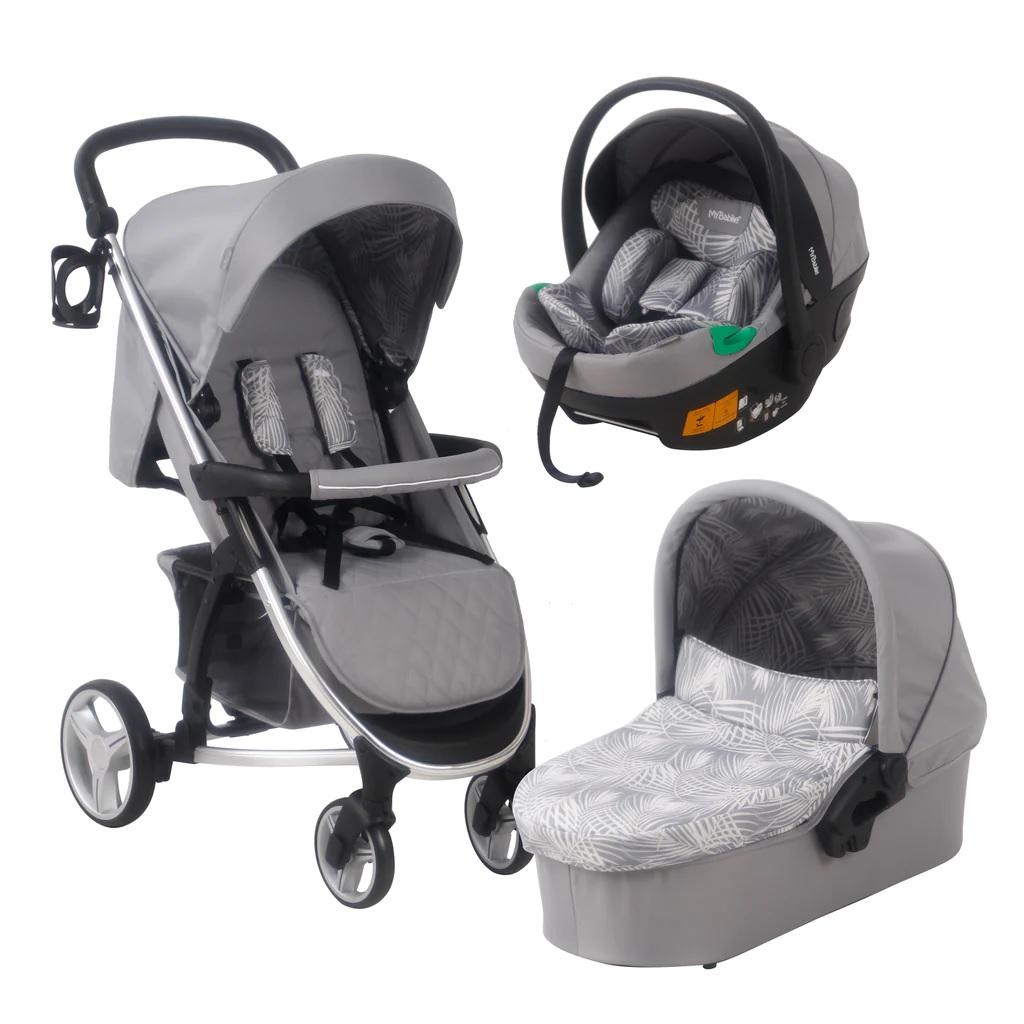 My Babiie - MB200i 3-in-1 Travel System with i-Size Car Seat - Samantha Faiers Grey Tropical