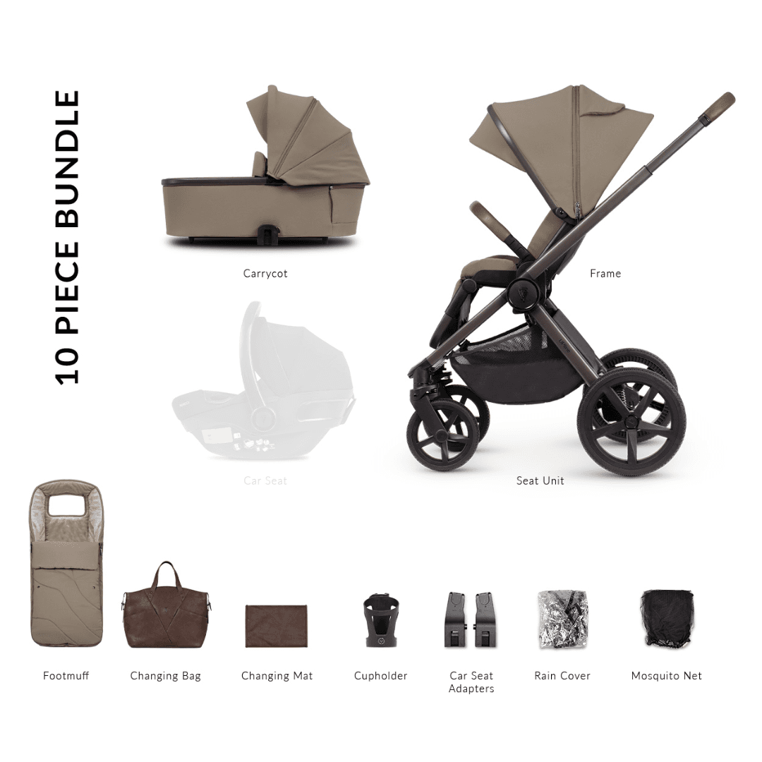 Venicci Upline SE Powder Pram 2in1 Pushchair & Carrycot - Slate Grey